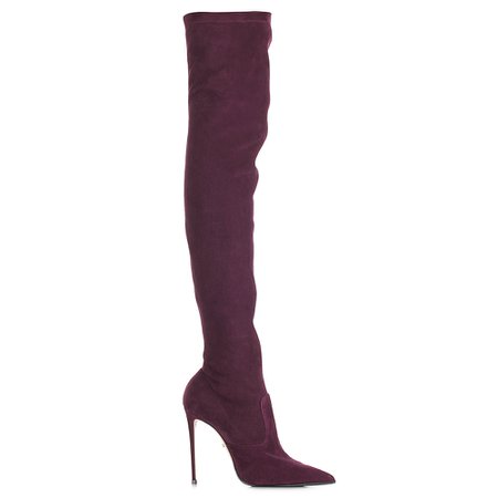 EVA STRETCH BOOT 120 mm | Purple suede over the knee boot | Le Silla