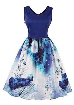blue music dress