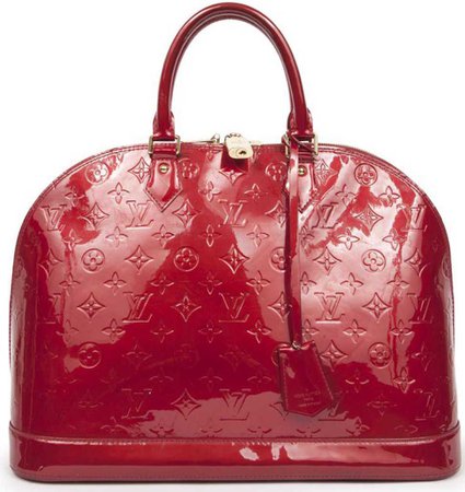 Louis Vuitton | Alma Large Model Handbag in Red Indien Monogram Patent Leather