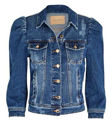 Retrofête Ada Puff-Sleeve Denim Jacket In Blue | INTERMIX®