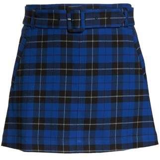 belted plaid skirt