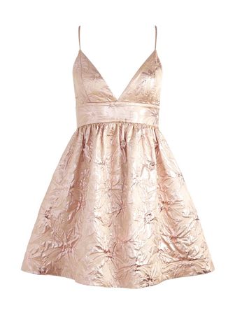 Foley Curved Waist Party Dress In Rose Gold | Alice And Olivia