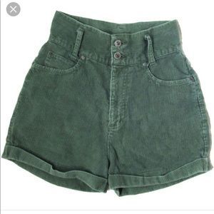 Vintage | Shorts | Iso Forest Green High Waisted Corduroy Shorts | Poshmark