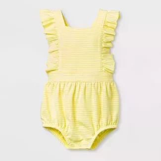 Baby Girls' Textured Knit Romper - Cat & Jack™ Yellow : Target