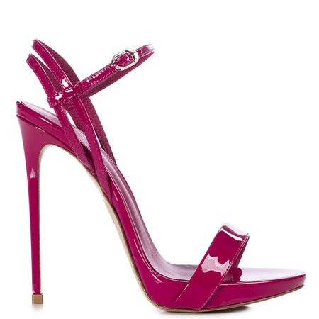 GWEN SANDAL 120 mm | Dark pink patent sandal | Le Silla