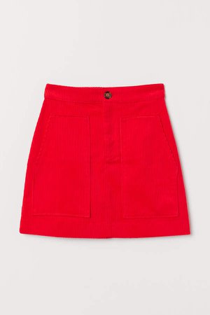 Corduroy Skirt - Red
