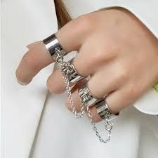 silver rings with chains - Google Search