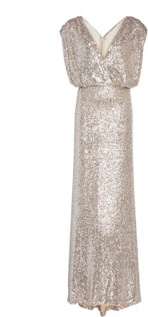 Draped Sequined Silk-Charmeuse Gown