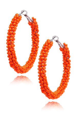 KENNETH JAY LANE CORAL Beads Hoop Earrings – PRET-A-BEAUTE.COM