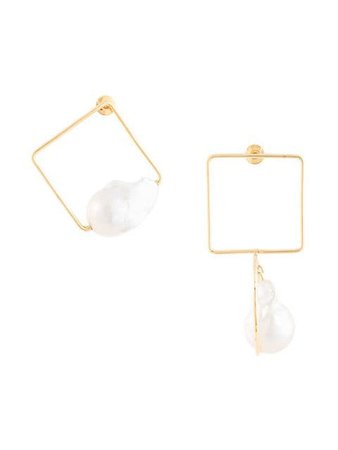 Roksanda pearl-embellished Square Earrings - Farfetch