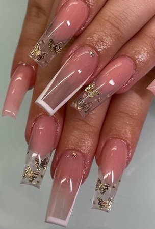 white gold and nude nails