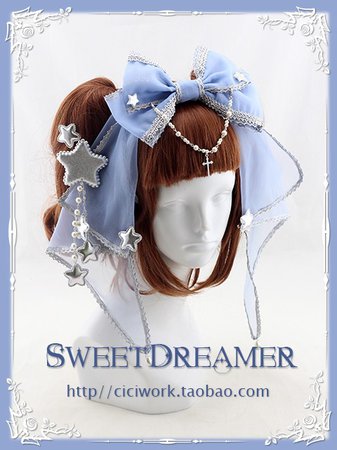 Star Cross Lolita Head Bow - Sweet Dreamer
