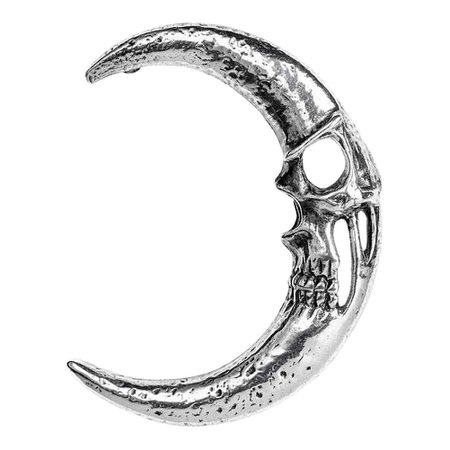 Alchemy Gothic Moonskull Ear Wrap, Crescent Moon Earring