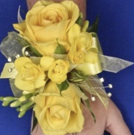 yellow corsage prom