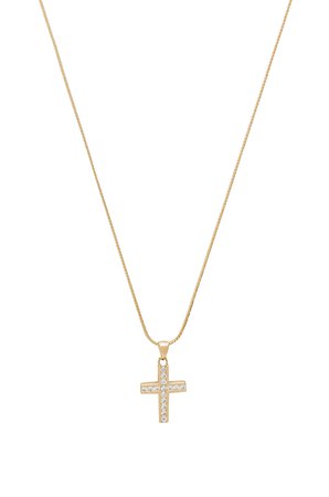 The Marcella Gold & Crystal Cross Charm Necklace