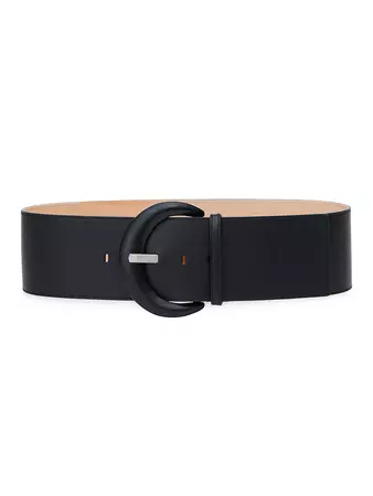Lafayette 148 New York Wide Covered-Buckle Leather Belt