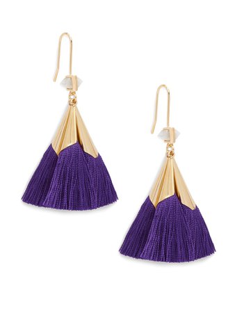 Purple & Gold Tassle Earrings