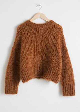 Wool Blend Chunky Knit Sweater - Camel - Sweaters - & Other Stories GB
