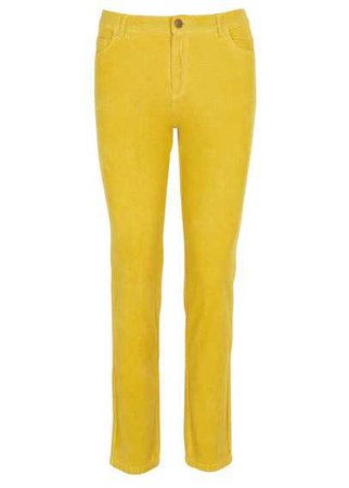 New collection FINE-RIBBED CORDUROY PANTS LIGHT YELLOW NICE THINGS - WOMEN | Place des Tendances