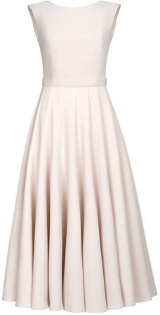 UNDRESS - Ariose Cream Flared Midi Skirt Dress