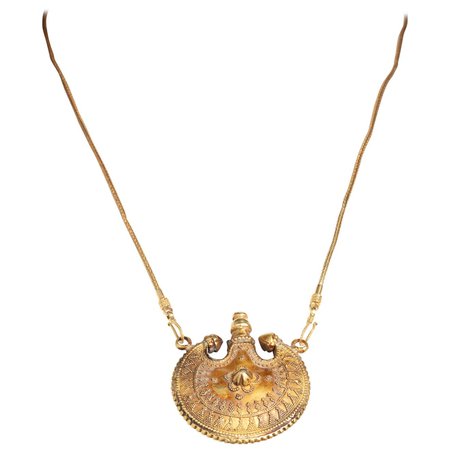 22 Karat Gold Perfume Vial Pendant Necklace India For Sale at 1stDibs