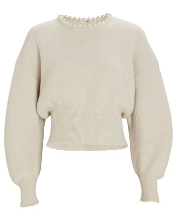 Alexander Wang Pearl Necklace Wool-Cashmere Sweater | INTERMIX®