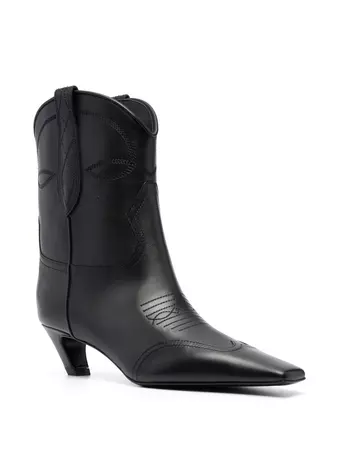 KHAITE Dallas Leather Ankle Boots - Farfetch