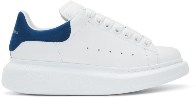 White and Blue Oversized Sneakers