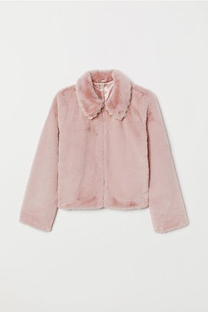 Faux fur jacket - Powder pink - Ladies | H&M US