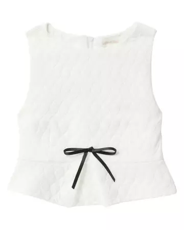 ShuShu/Tong Bow-detail Quilted Cropped Top in White | Lyst