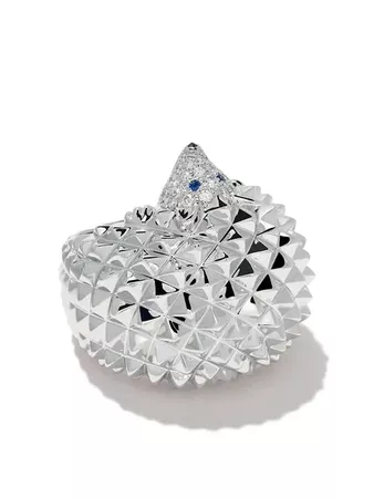 Boucheron 18kt white gold Hans, the hedgehog sapphire and diamond ring $13,050 - Buy Online SS19 - Quick Shipping, Price