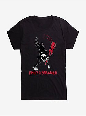 Emily The Strange Skeleton Twin Girls Black T-Shirt