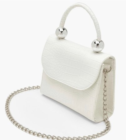 white croc handbag
