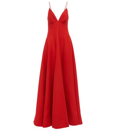 Valentino - Wool and silk crêpe gown | Mytheresa