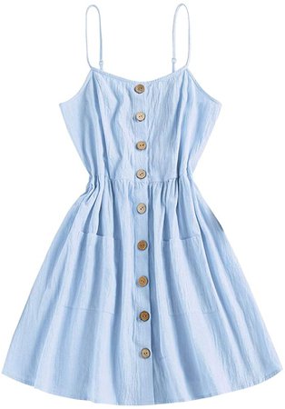 Amazon.com: ZAFUL Women's Mini Dress Adjustable Spaghetti Straps Sleeveless Floral Frilled Boho Beach Dress Grapefruit-A L: Clothing