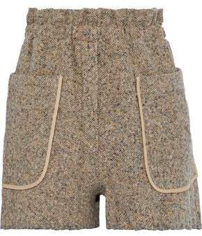 Gathered Wool-tweed Shorts