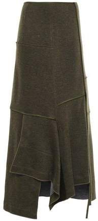 Asymmetric Paneled Knitted Maxi Skirt
