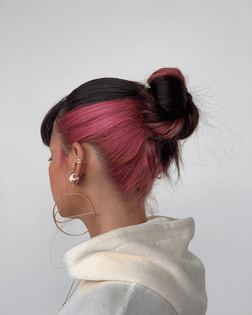 two-toned hair pink and brown