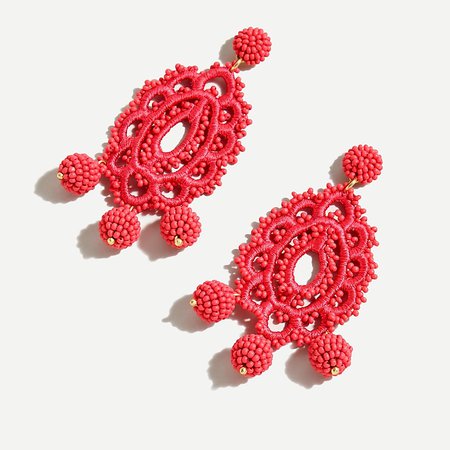 J.Crew: Beaded Crochet Statement Earrings For Women