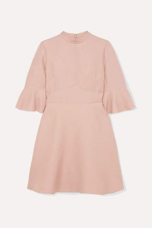 Wool And Silk-blend Cady Mini Dress - Pink