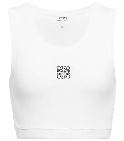 Loewe - Anagram cotton-blend crop top | Mytheresa