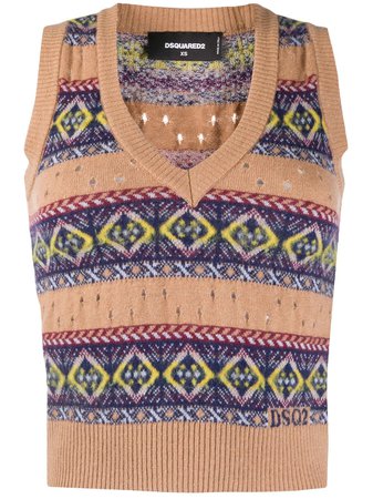 Dsquared2 V-neck print sweater vest - FARFETCH