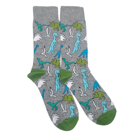 Grey Dinosaur Socks | Dinosaurs, T-Rex, Stegosaurus, Brachiosaurus, Diplodocus, Tyrannosaurus Rex | Pink Unisex, Soft Cotton