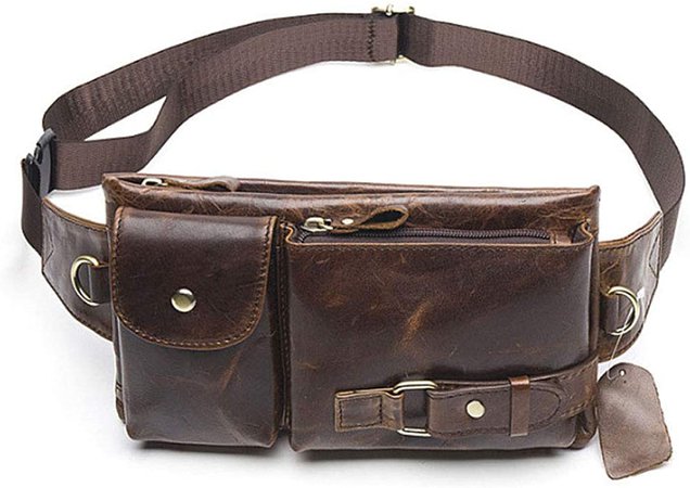 Amazon.com | Hebetag Leather Waist Bag Fanny Pack for Men Women Travel Outdoor Hunting Hiking Climbing Multi-Purpose Hip Bum Belt Slim Cell Phone Purse Wallet Pouch | Waist Packs