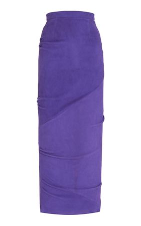 LaQuan Smith Stretch-Suede Pencil Skirt