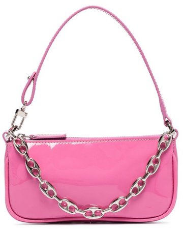 BY FAR Pink Patent Rachel Mini Handbag