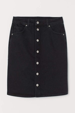 Denim Skirt - Black