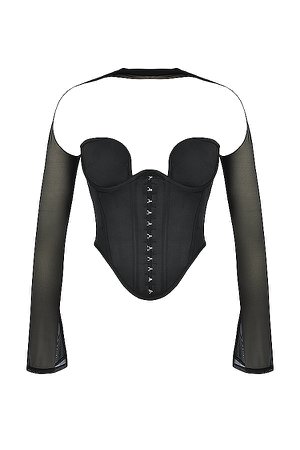Clothing : Tops : 'Mina' Black Structured Corset