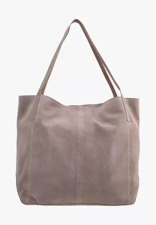 taupe suede bag
