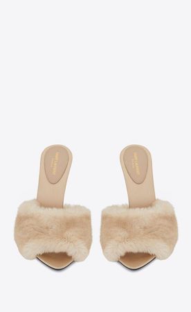 LA 16 HEELED MULES IN ANIMAL FREE-FUR AND SMOOTH LEATHER | Saint Laurent | YSL.com